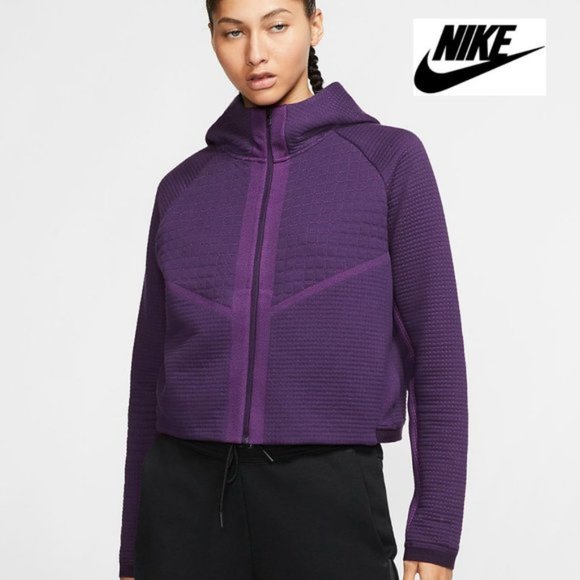 NWT $140 NIKE SPORTSWEAR Women S Tech Fleece Hoodie Full Zip Warn Jacket Purple - Picture 15 of 15